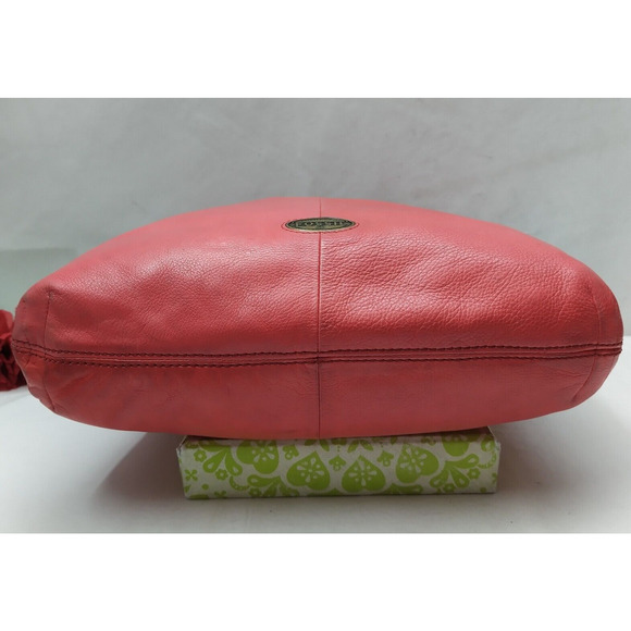 Fossil Red Leather Zipper Closure Hobo Shoulder Bag - Picture 6 of 16